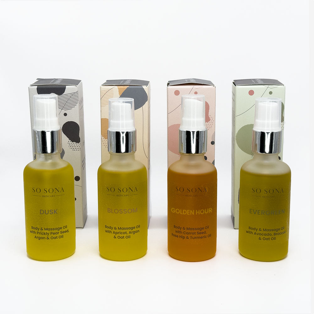 body oil bundle with all four massage oils