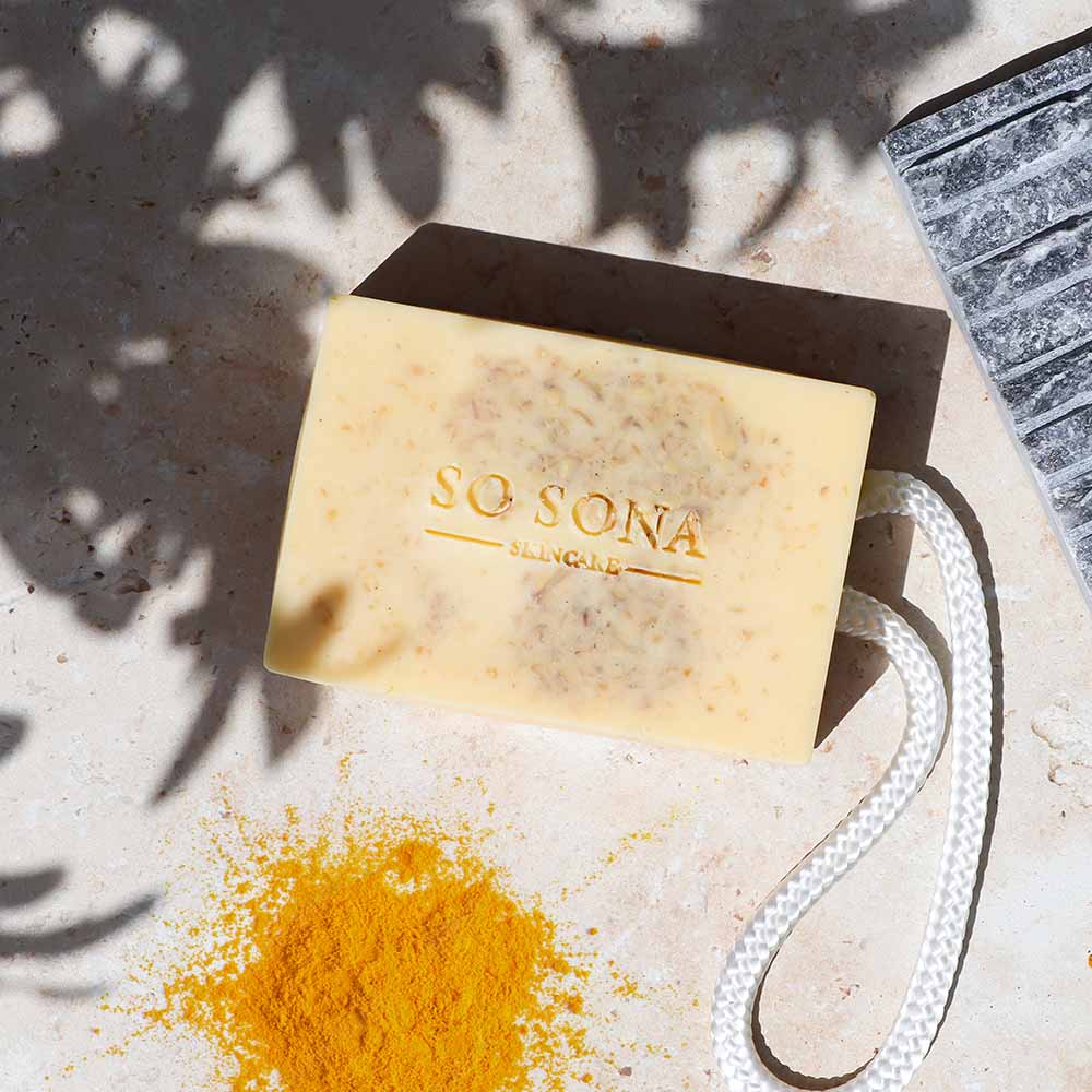 golden hour soap bar with turmeric powder