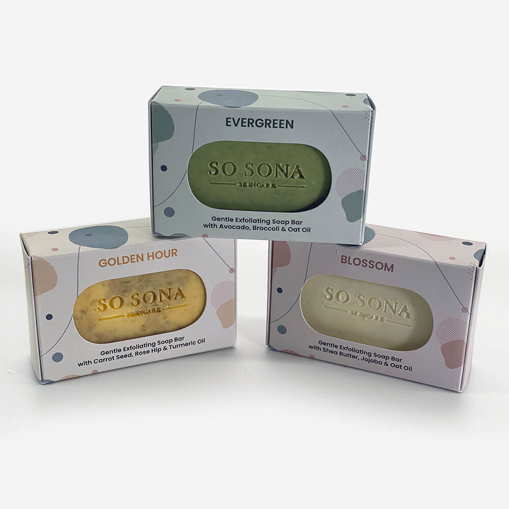 Soap bar bundle with golden hour, evergreen and blossom
