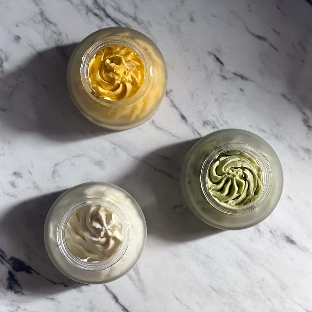 natural body butters in all three scents