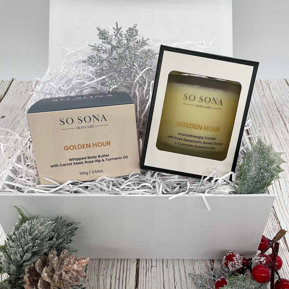 Body butter and candle Christmas gift set